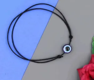 Gurjari Jewellers Evil Eye Cotton Dori Anklet with Black Thread (MultiColours)