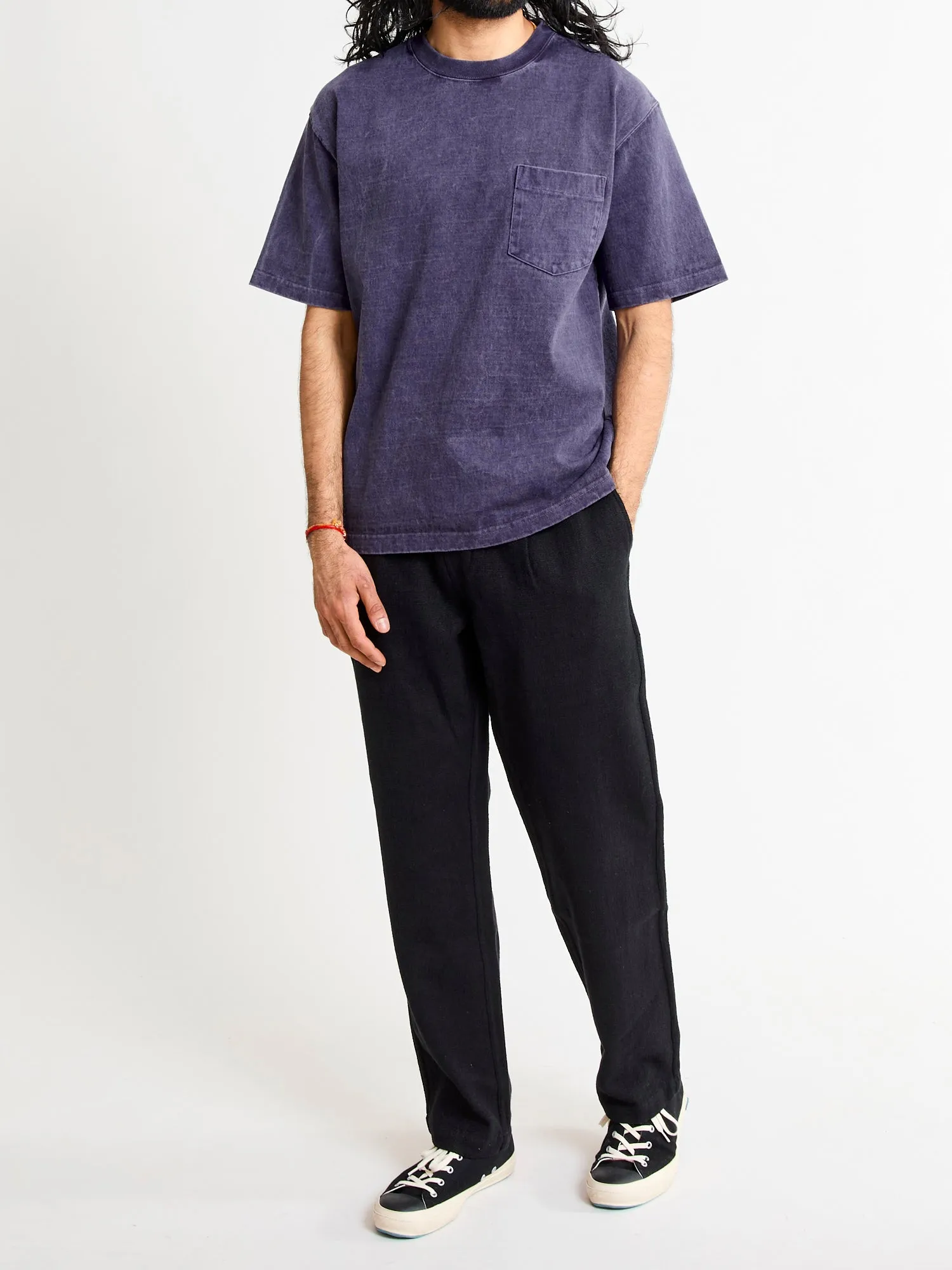 Heavyweight Pigment Dye Pocket T-Shirt in Faded Purple