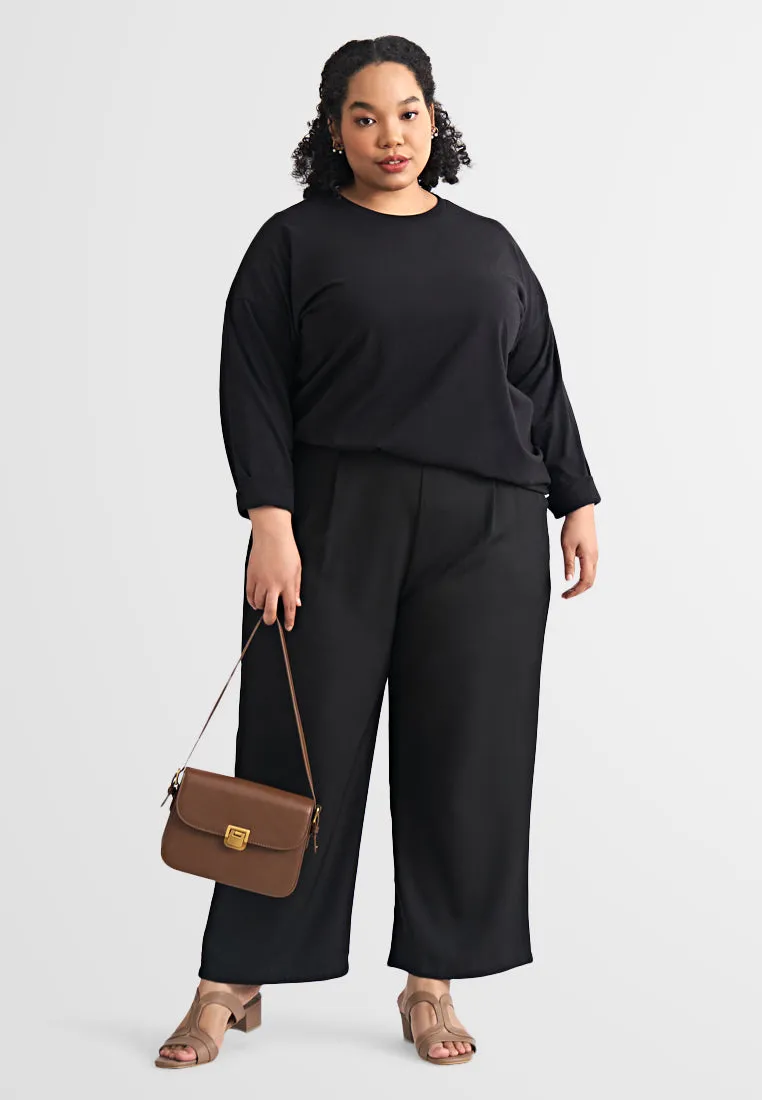 Hilda Single Jersey Long Sleeve Back Pleat Tee
