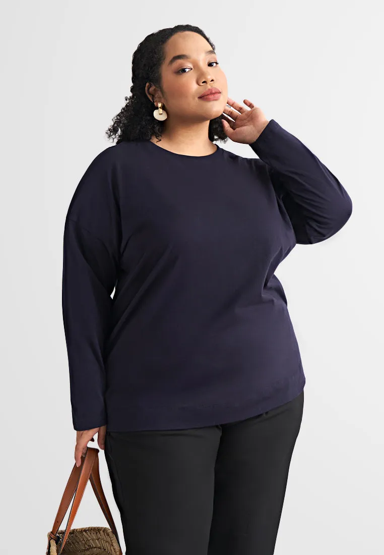 Hilda Single Jersey Long Sleeve Back Pleat Tee