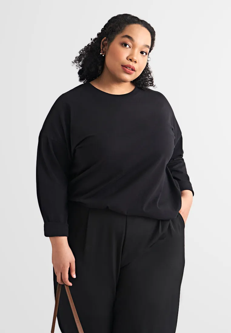 Hilda Single Jersey Long Sleeve Back Pleat Tee