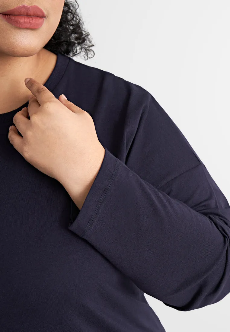 Hilda Single Jersey Long Sleeve Back Pleat Tee
