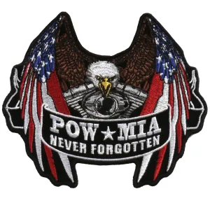 Hot Leathers 5" x 4" POW Flag Eagle Patch