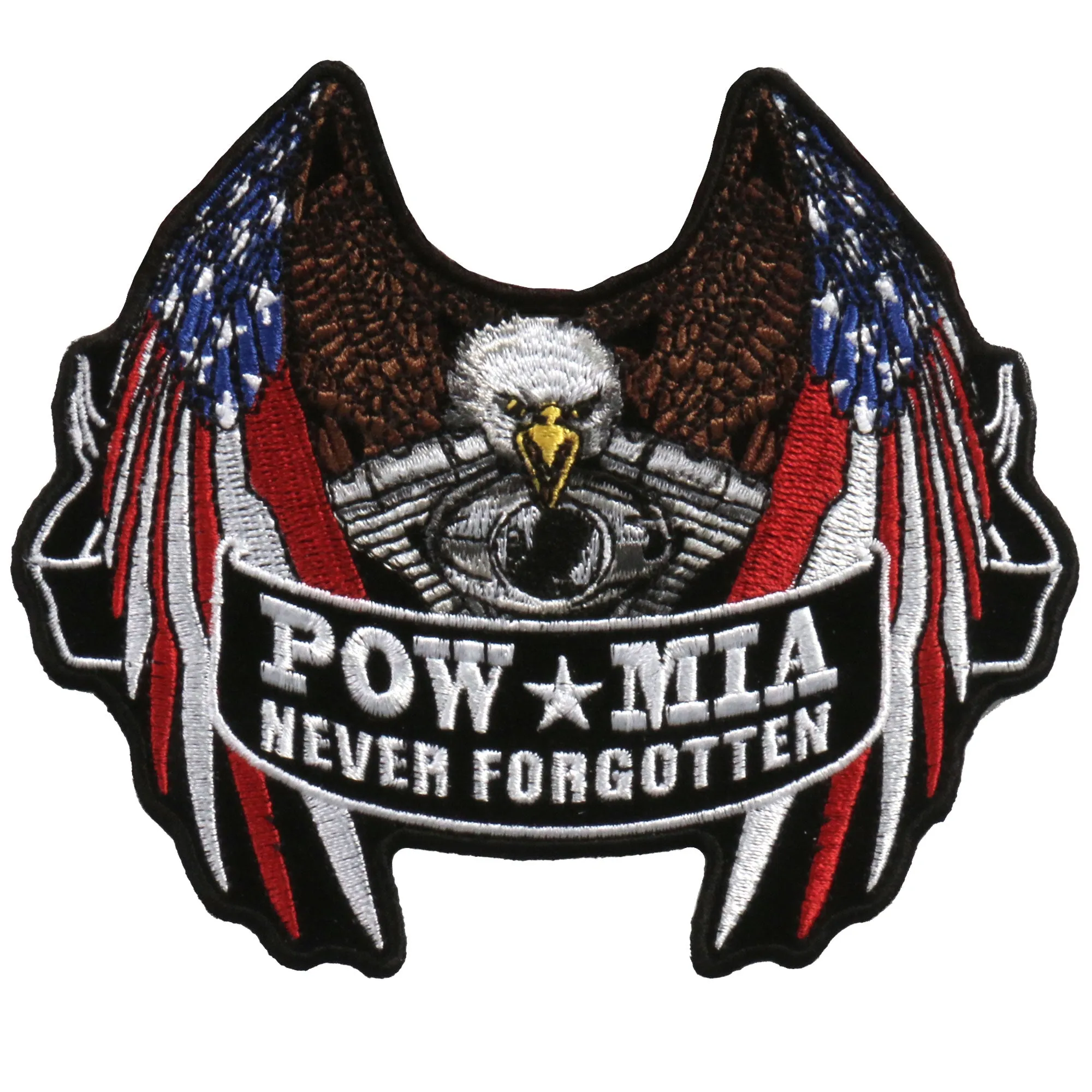 Hot Leathers 5" x 4" POW Flag Eagle Patch