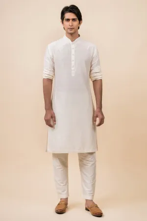 Ivory Zero Point Collar Kurta