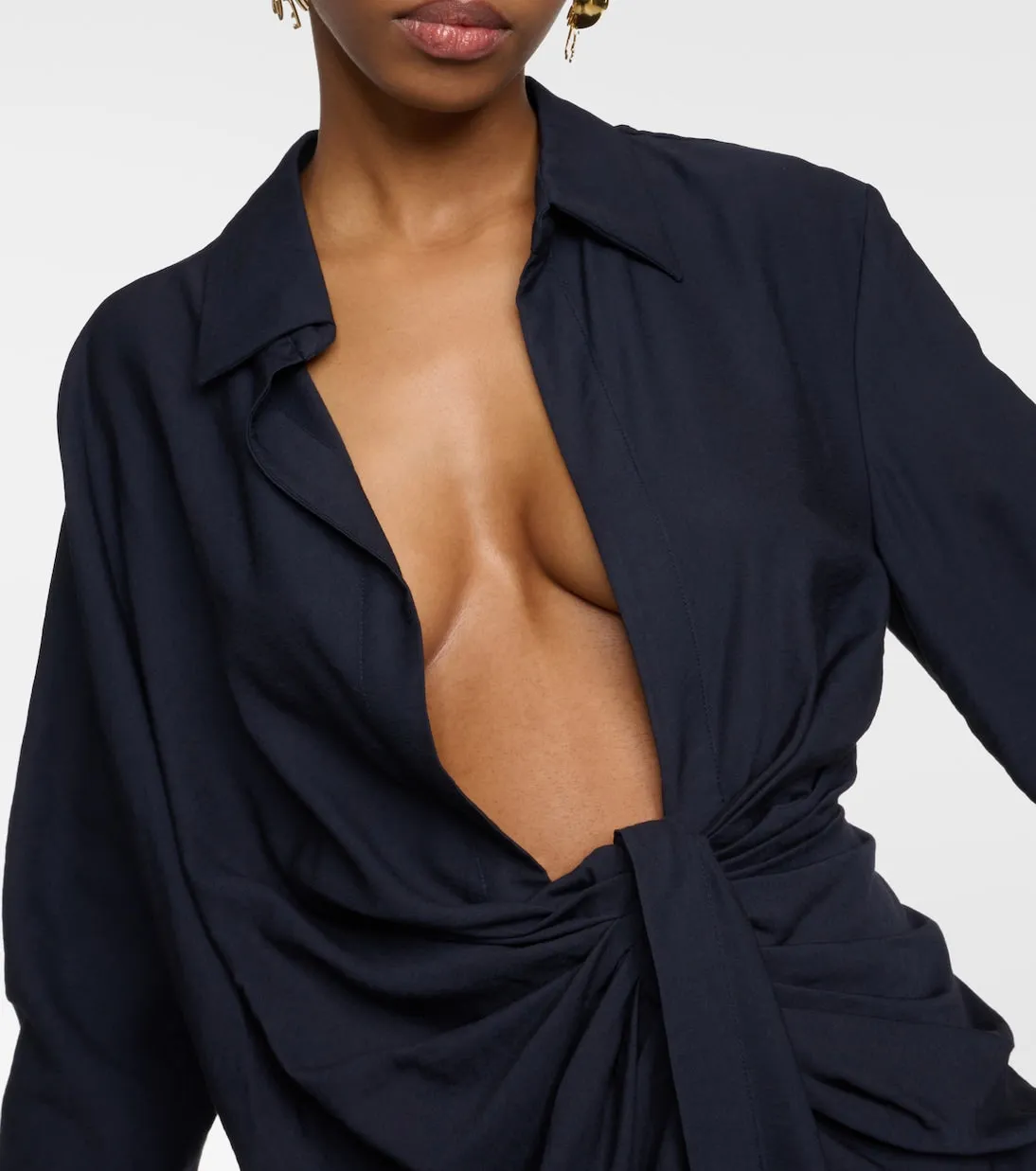 Jacquemus la robe bahia plunging mini dress, blue
