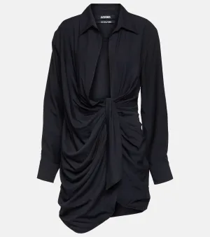 Jacquemus la robe bahia plunging mini dress, blue