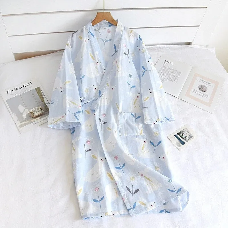 Japanese Women Pajamas Bathrobe