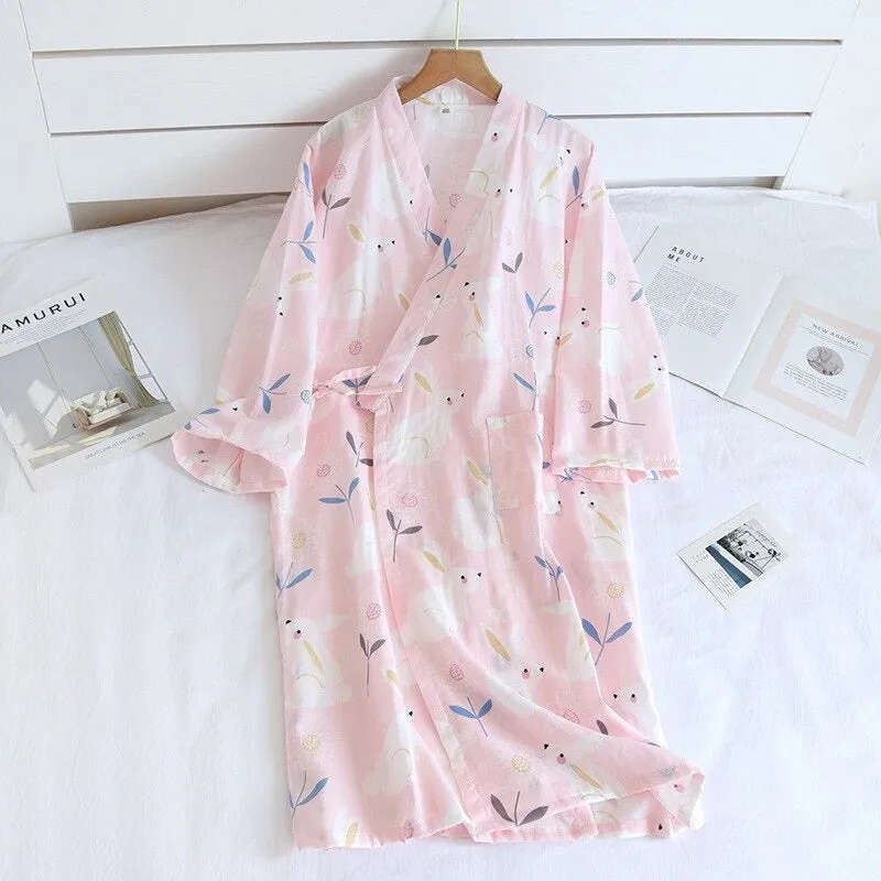 Japanese Women Pajamas Bathrobe