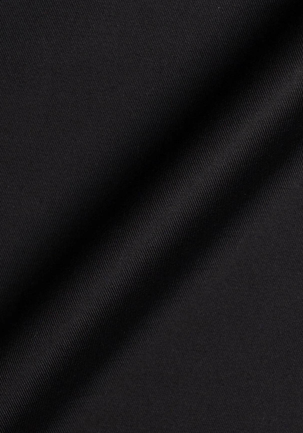 Jet Black Twill Pima Cotton Shirt - Cutaway Extreme Collar