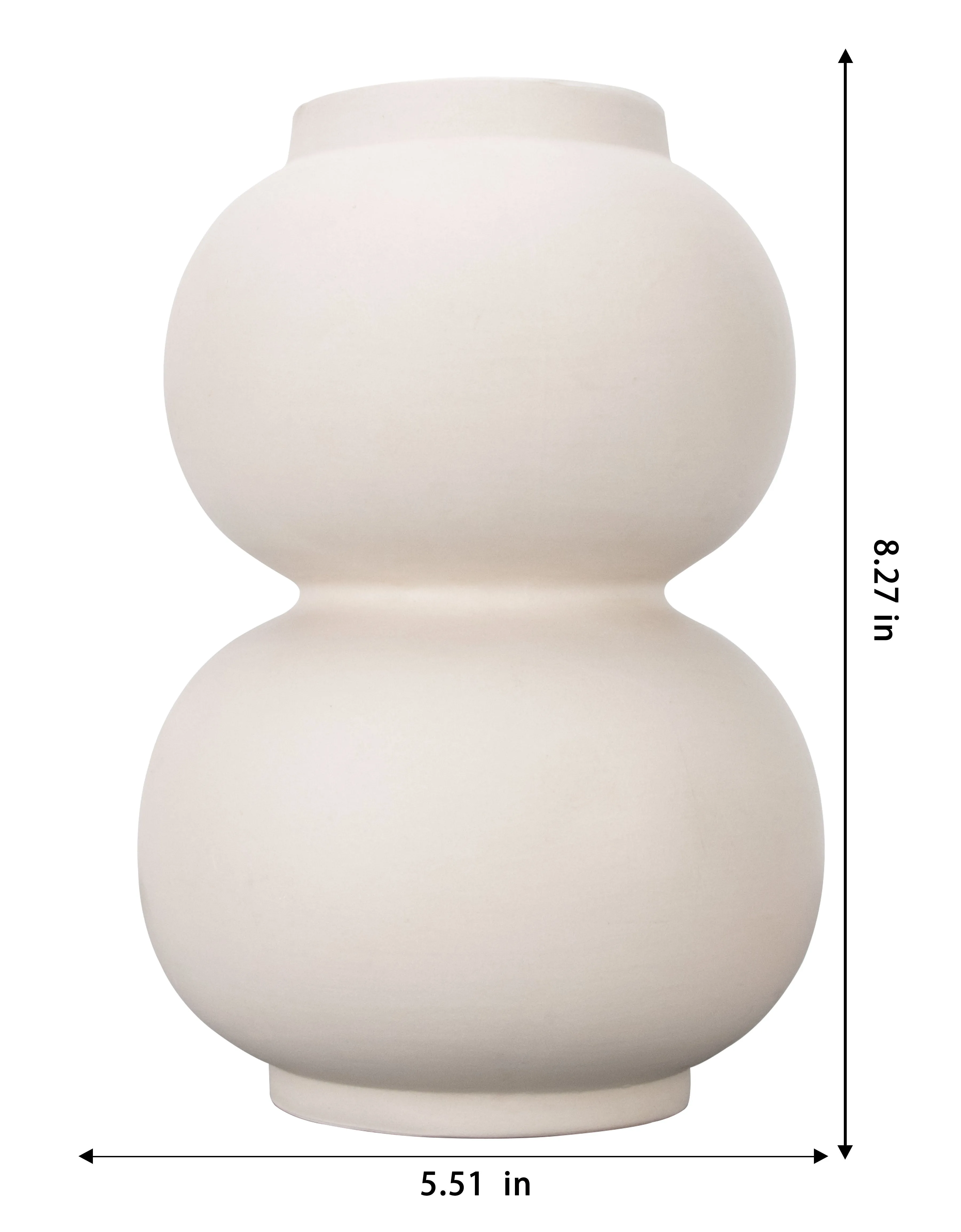 JoJo Fletcher Beige Double Gourd Shape Earthenware Vase