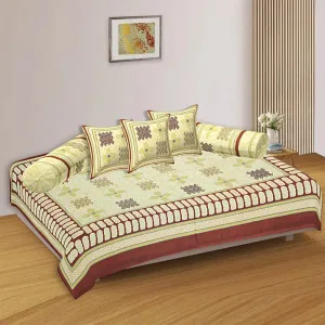 Jonaki Printed Diwan Set (Ivory) - Six Piece Set
