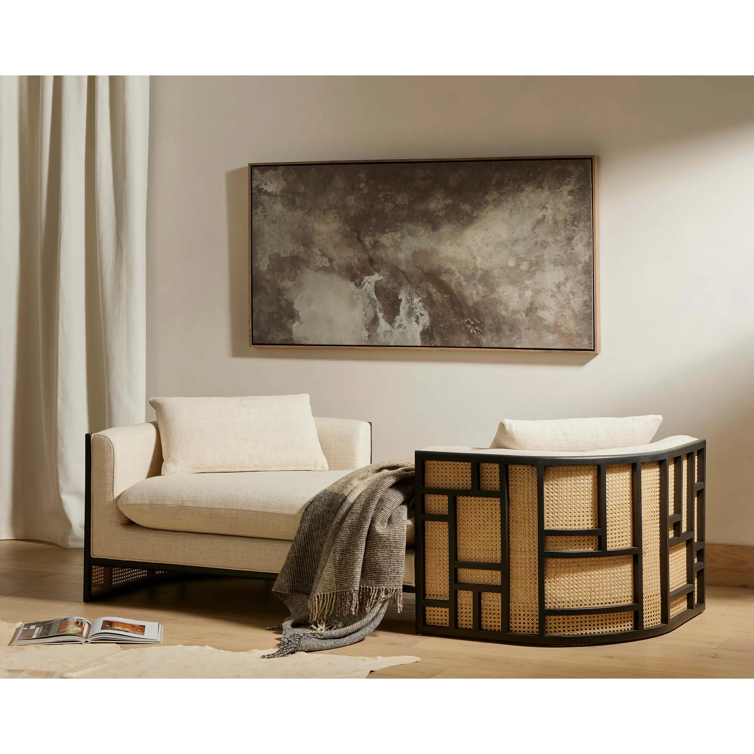 June Chaise, Brushed Ebony
