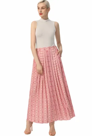 Kimi   Kai Women Print Box Pleat Maxi Skirt