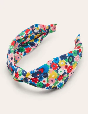 Knotted Headband-Ivory, Paintbox Ditsy