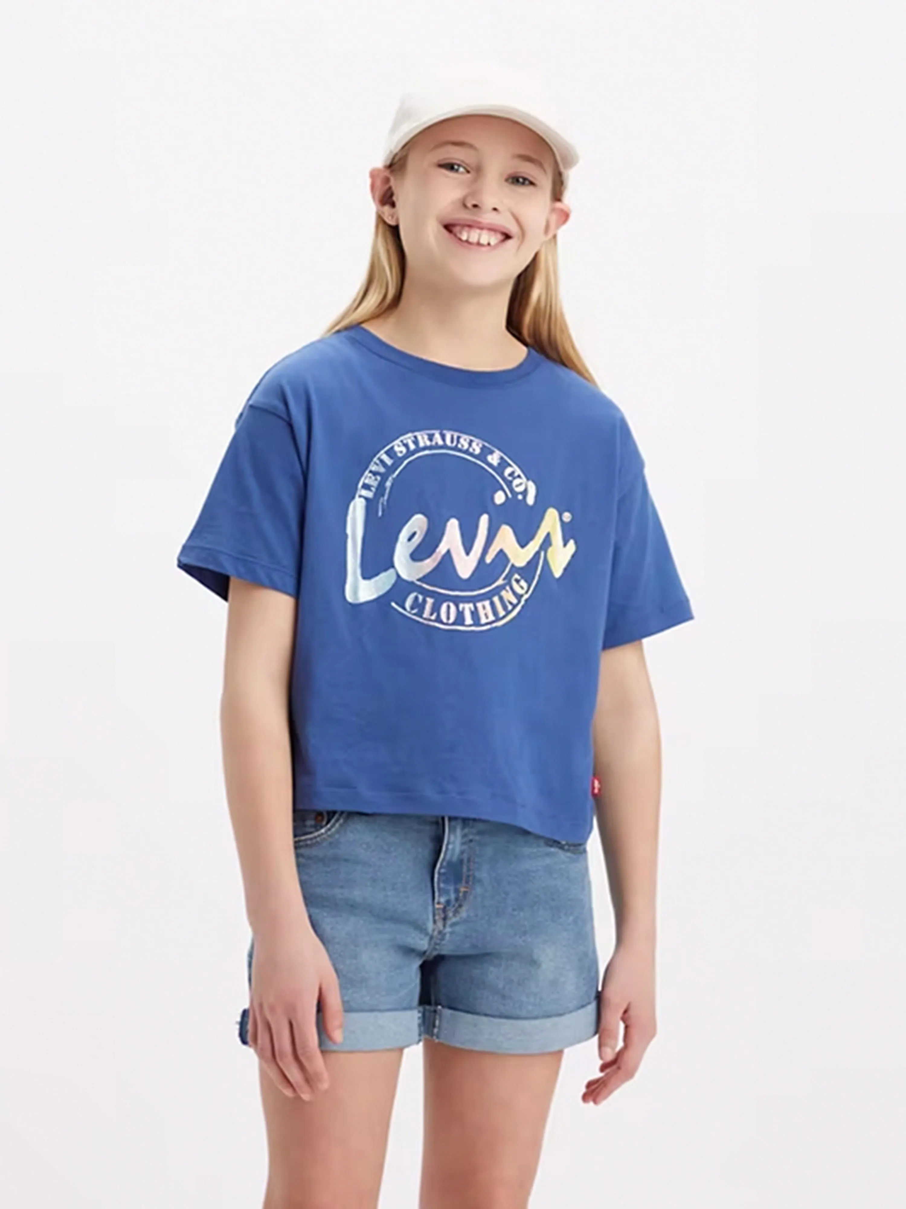 Levi's Wear Girls Meet And Greet Script T-Shirt in Blue
