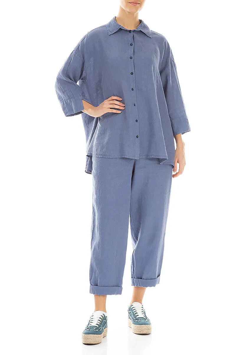Loose Blue Nova Linen Shirt