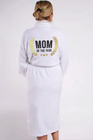 Luxe Plush Robe - Mom Of The Year - White