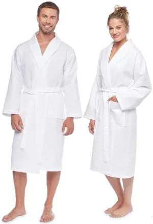 Luxury Unisex Couple Waffle Bathrobe 100% Egyptian Cotton Hotel Quality Dressing Gown Happy Father Day Dressing Shawl&nbsp;