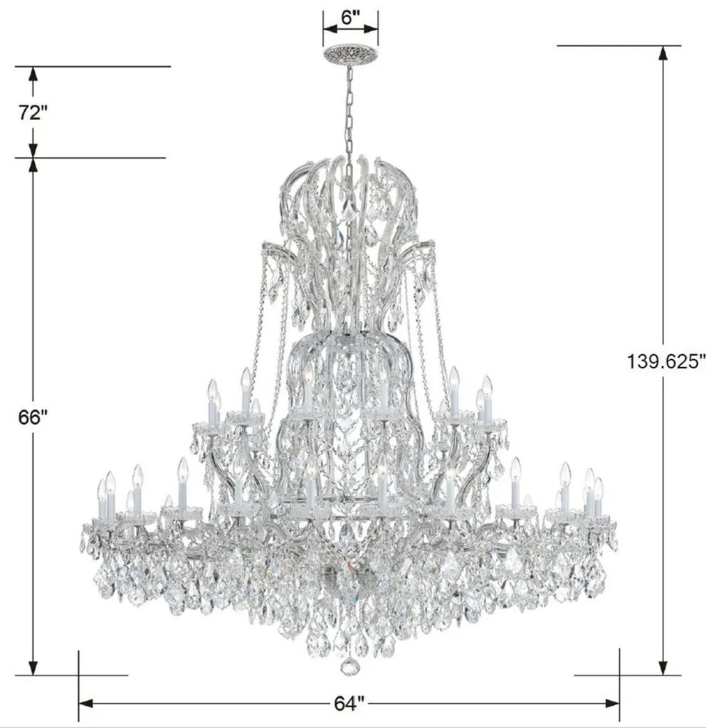 Maria Theresa 37 Light Swarovski Strass Crystal Polished Chrome Chandelier
