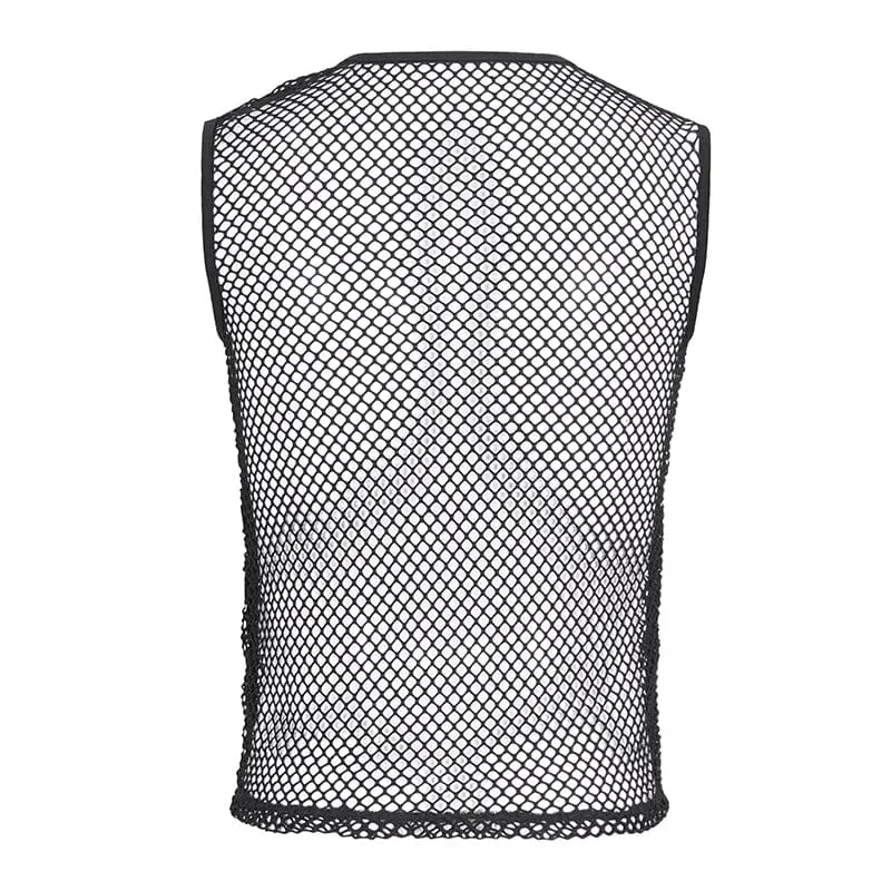 Men's Gothic Bullet Sheer Mesh Tank Top