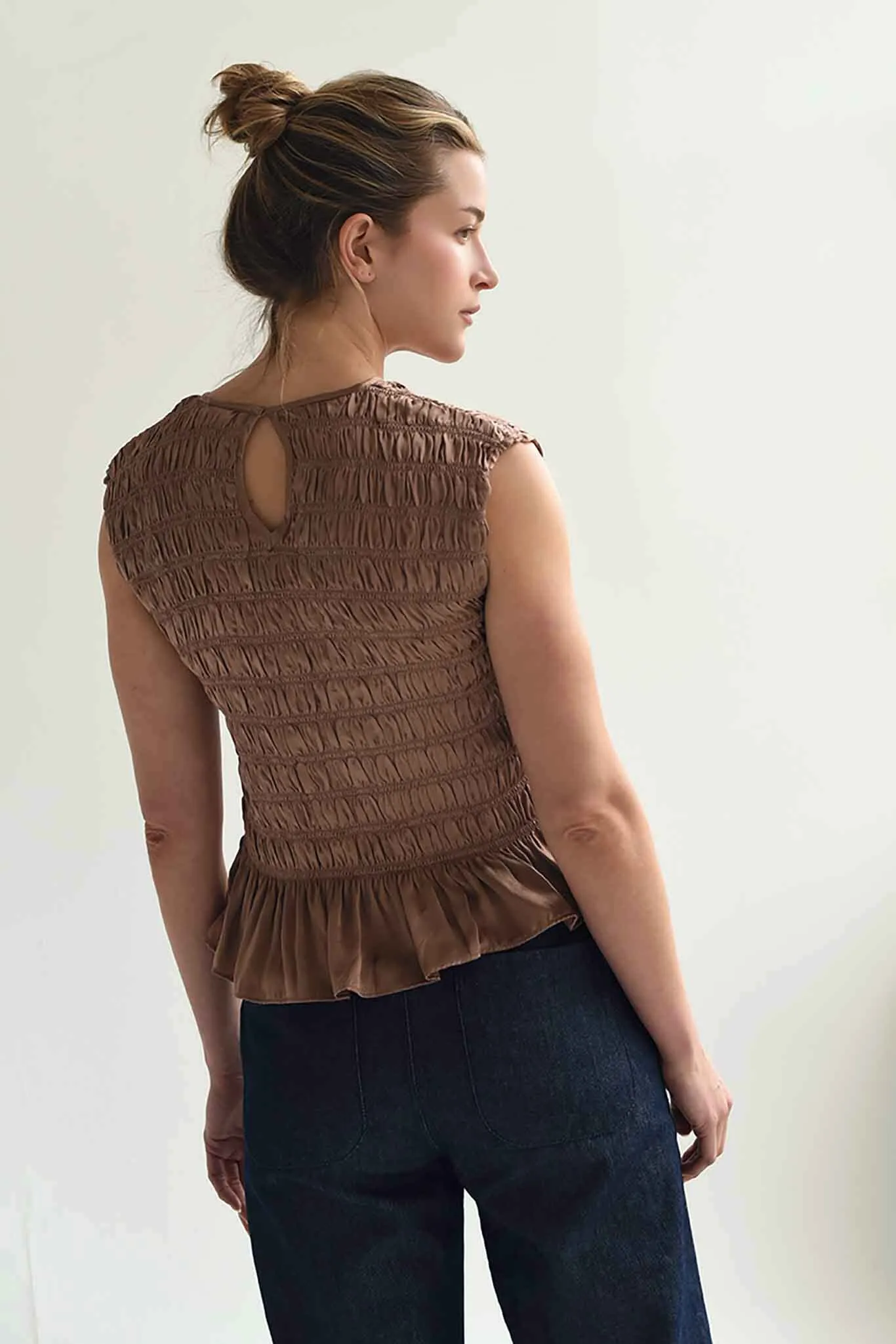 M.PATMOS Taylor Smocked Tee - Pink Earth