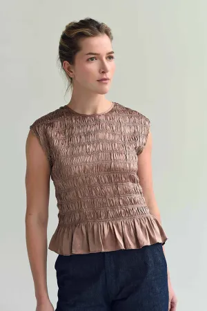 M.PATMOS Taylor Smocked Tee - Pink Earth