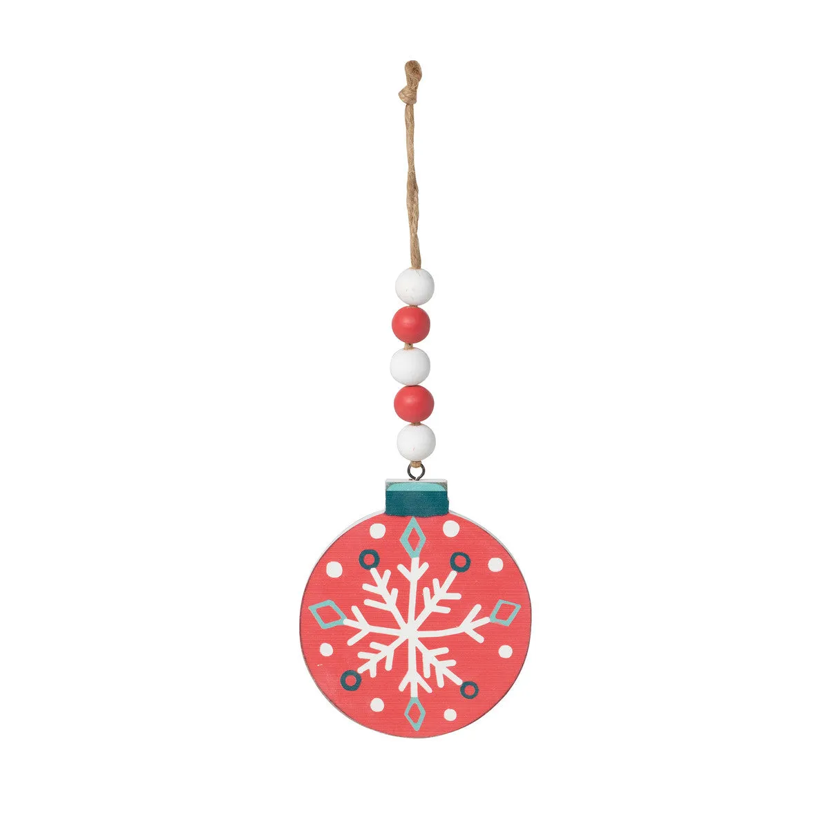 Nordic Pattern Wood Ornament - 4 Assorted Styles