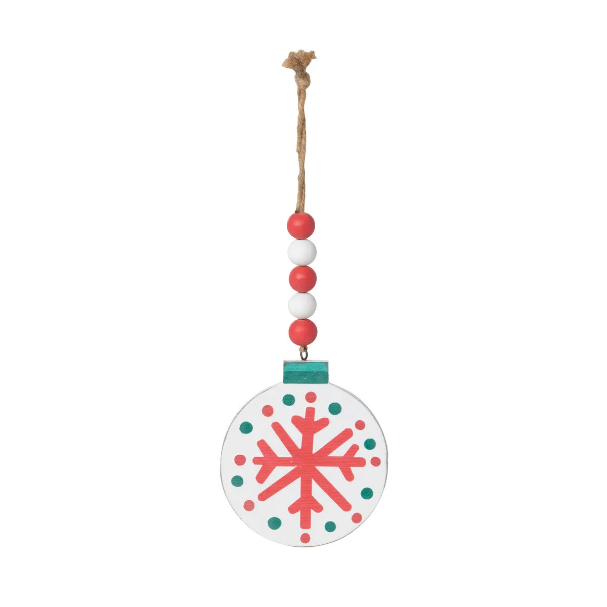 Nordic Pattern Wood Ornament - 4 Assorted Styles