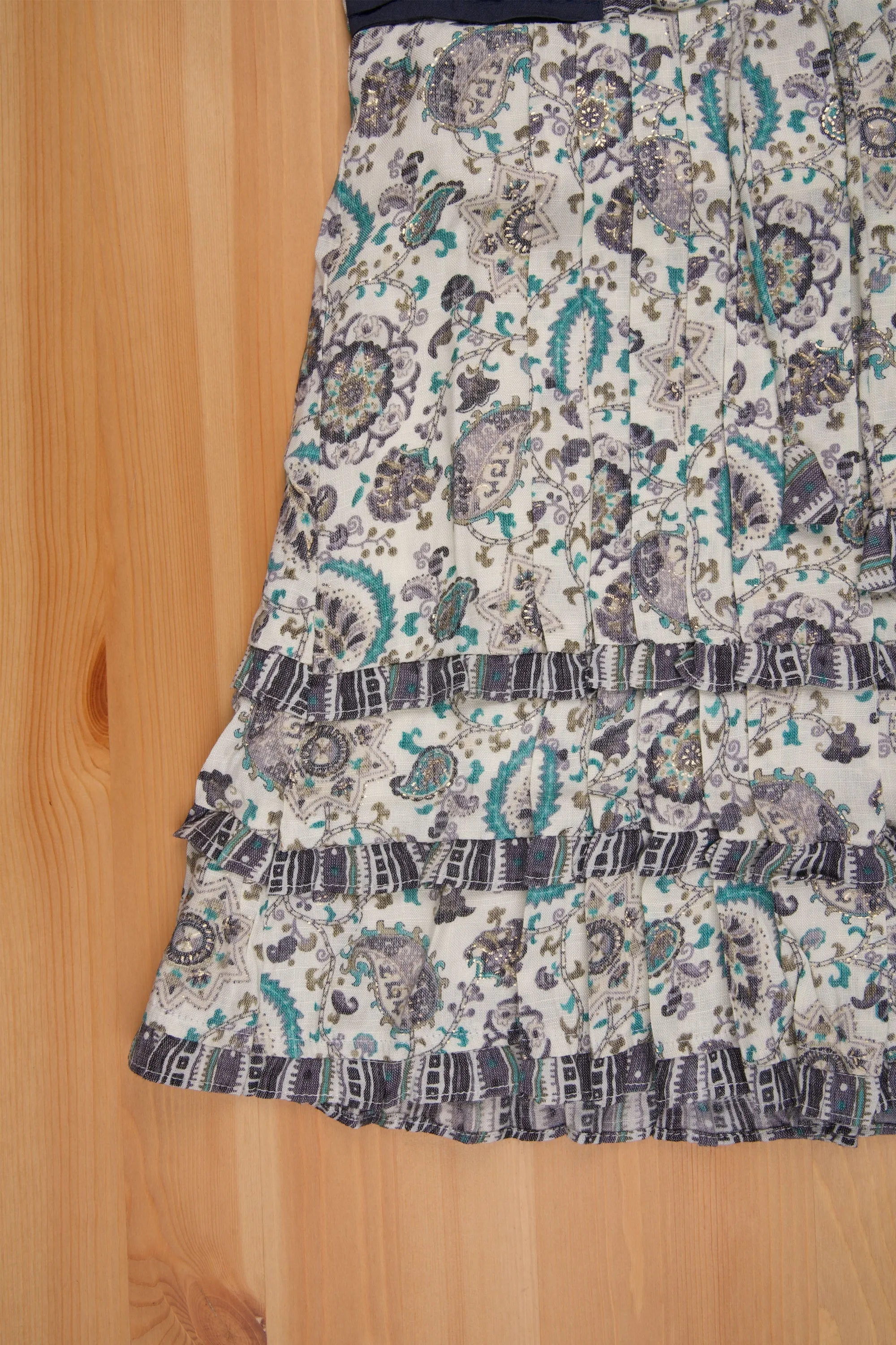 Paisley Half White Cotton Frock - Stylish Embroidered Girls Dress