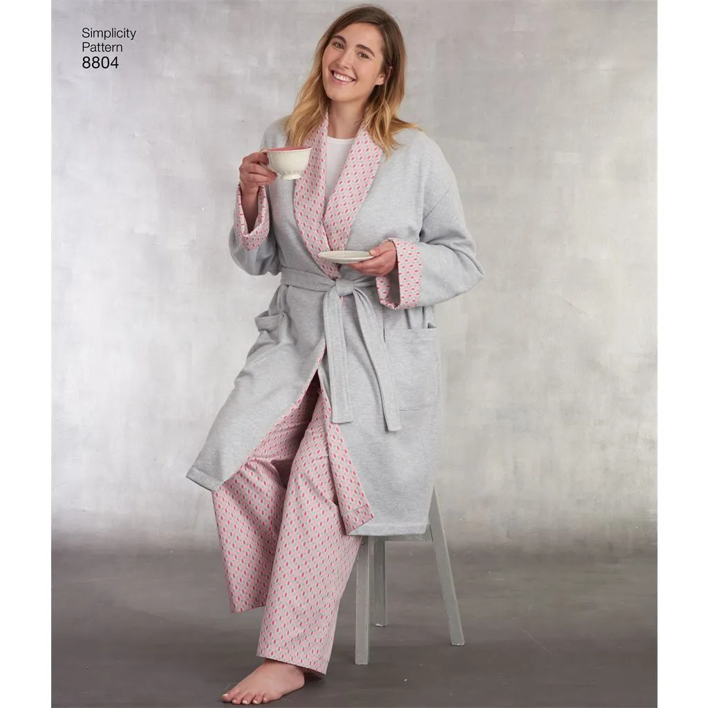 Pattern S8804 Women's and Men's Robe and Pants