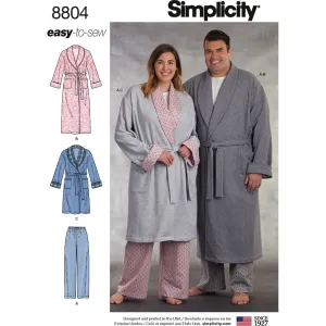 Pattern S8804 Women's and Men's Robe and Pants