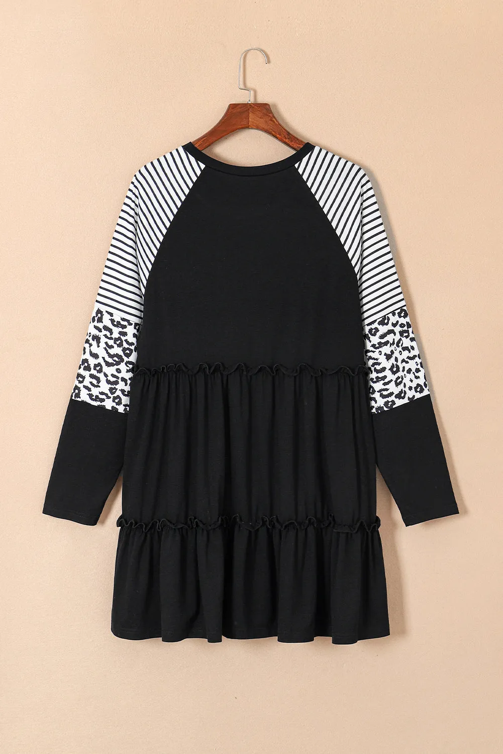 Plus Size Striped Tiered Dress