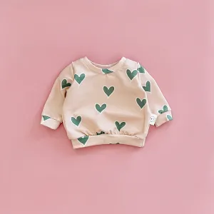 Pullover with Whimsical Hearts