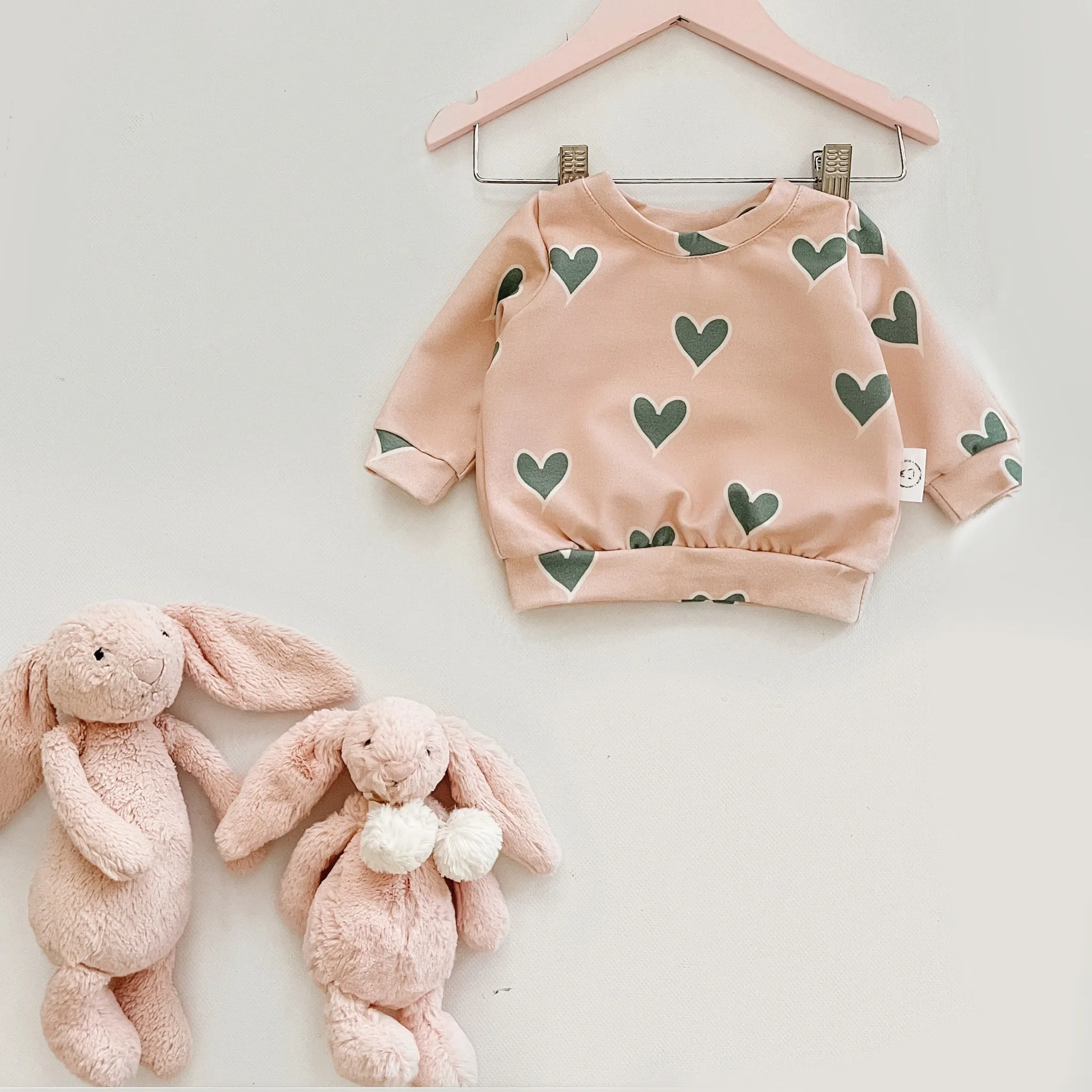 Pullover with Whimsical Hearts