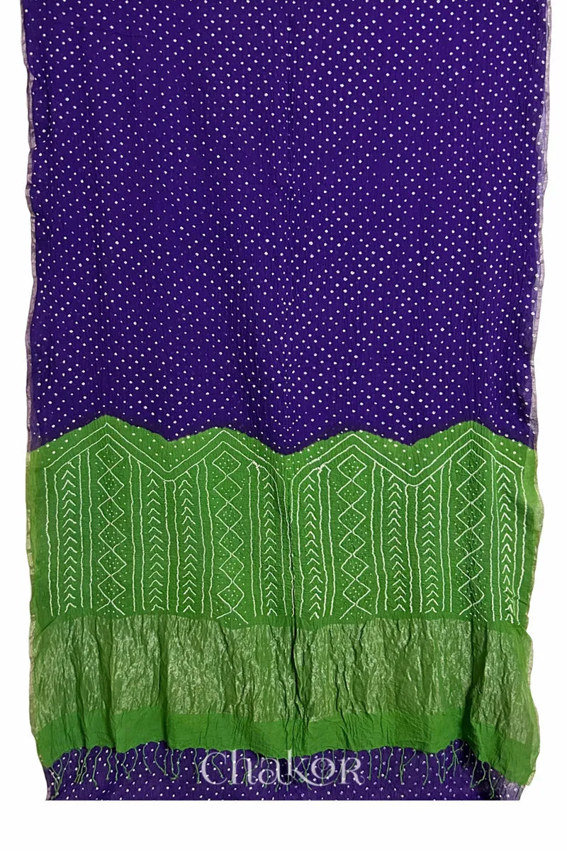 Purple Bandhani Khadi Cotton Saree