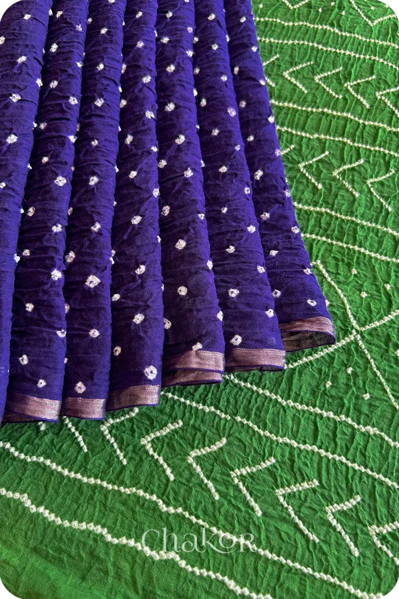 Purple Bandhani Khadi Cotton Saree