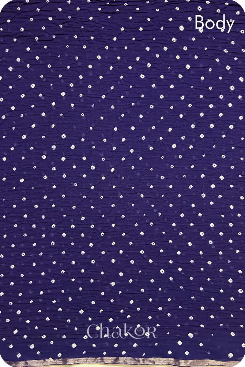 Purple Bandhani Khadi Cotton Saree