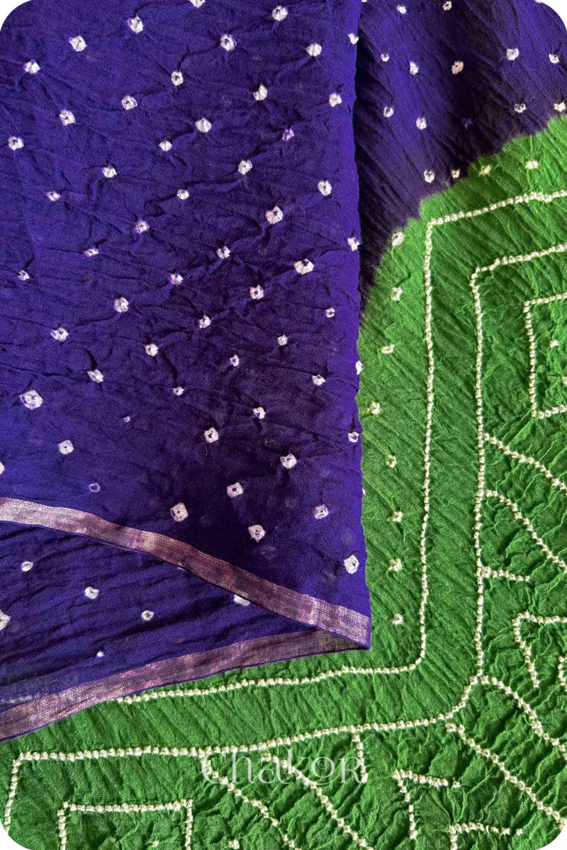 Purple Bandhani Khadi Cotton Saree