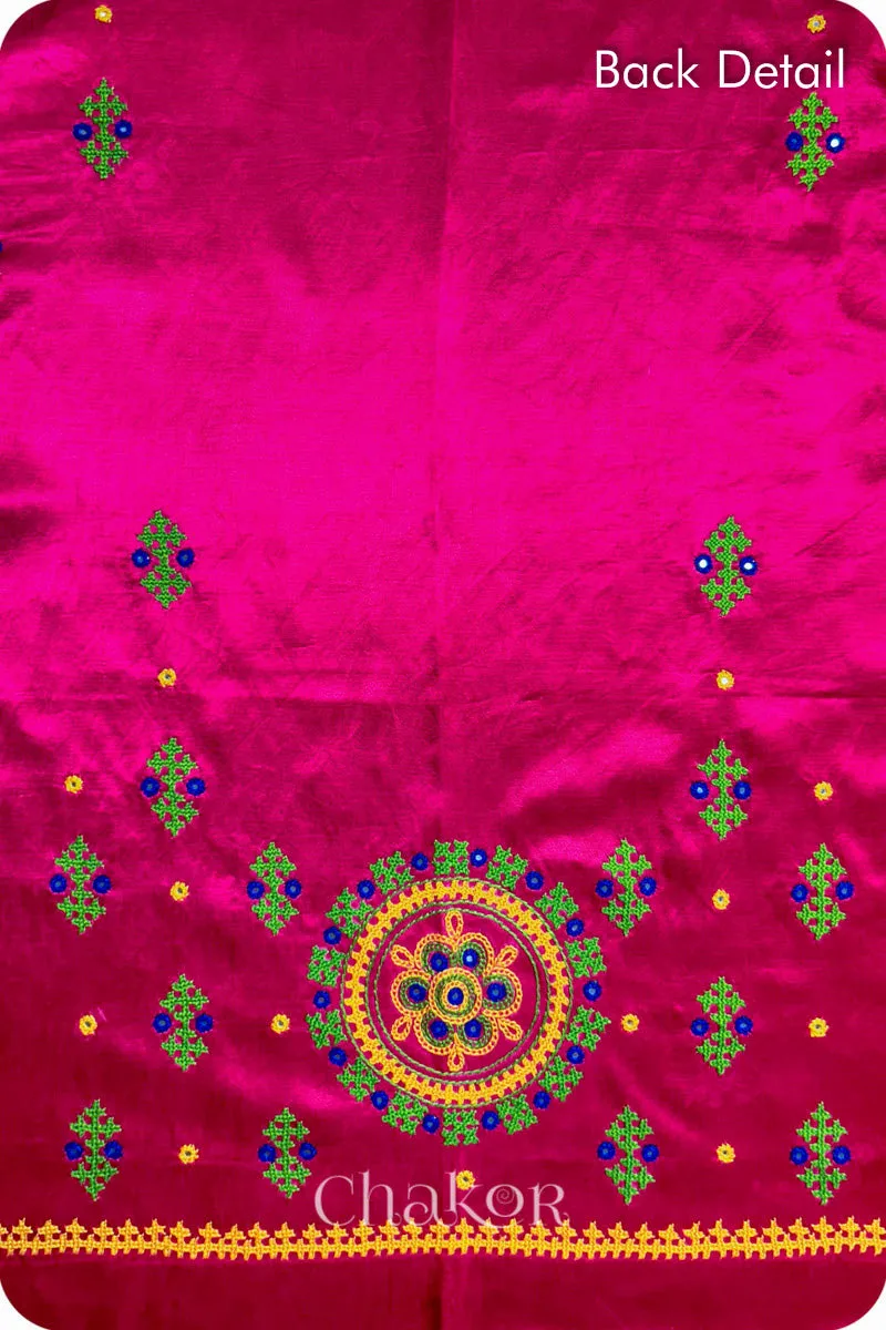 Rani Mashru Embroidered Blouse Fabric