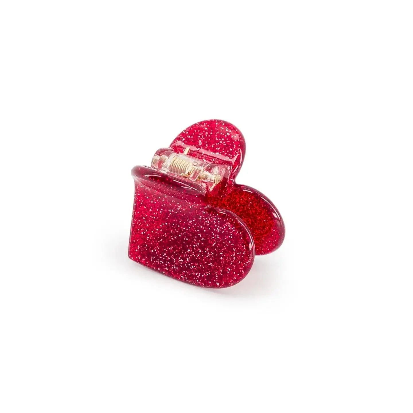 Red Glitter Heart Mini clip