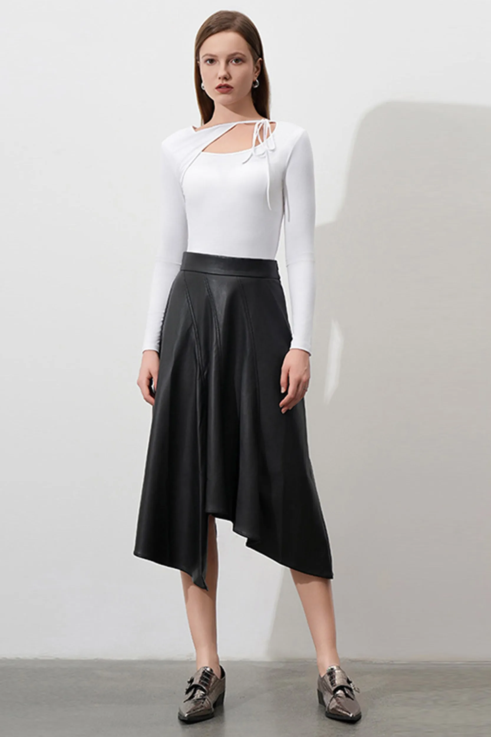 Reina Viscose Slim Fit Long Sleeve Top
