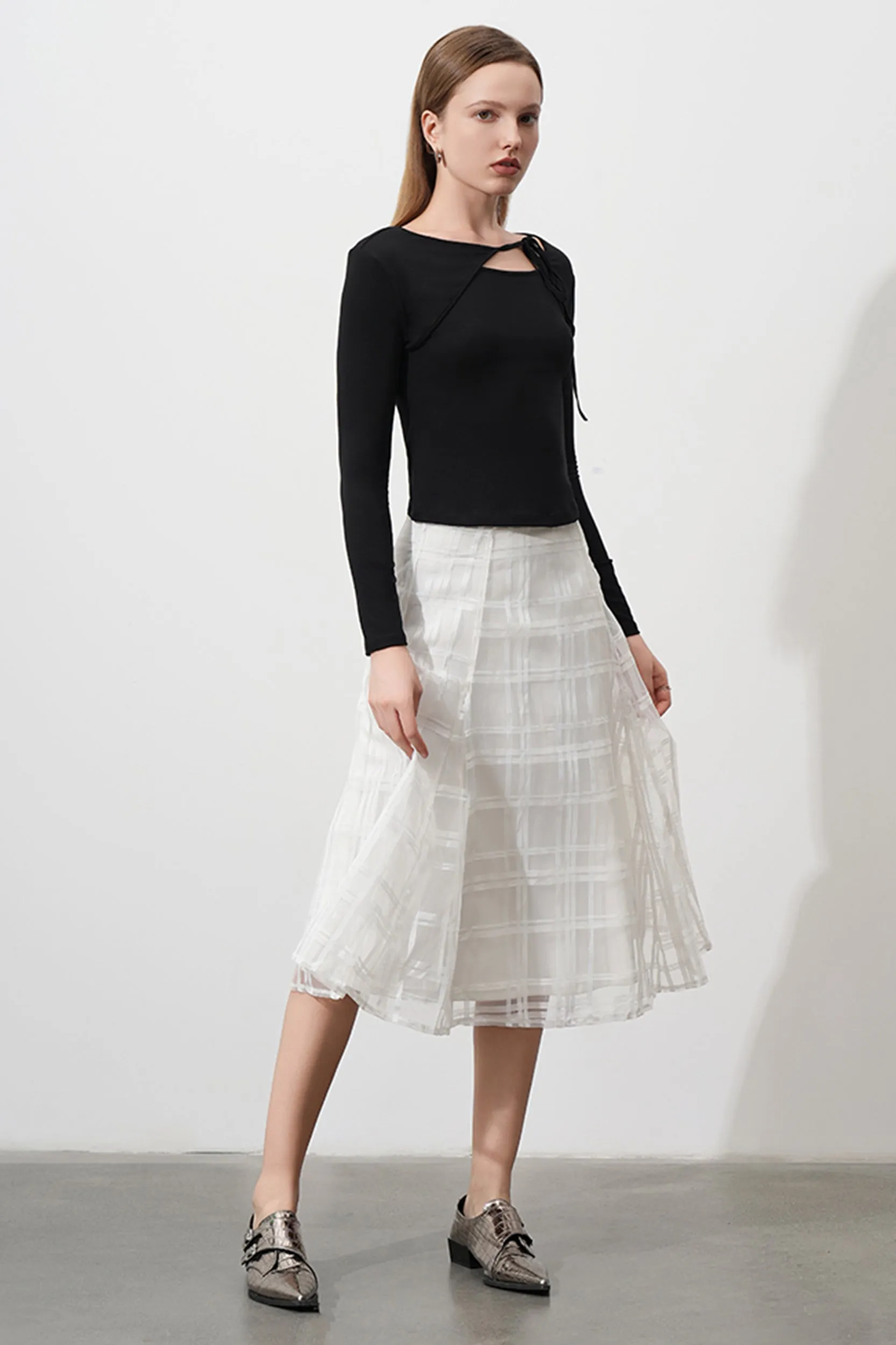 Reina Viscose Slim Fit Long Sleeve Top