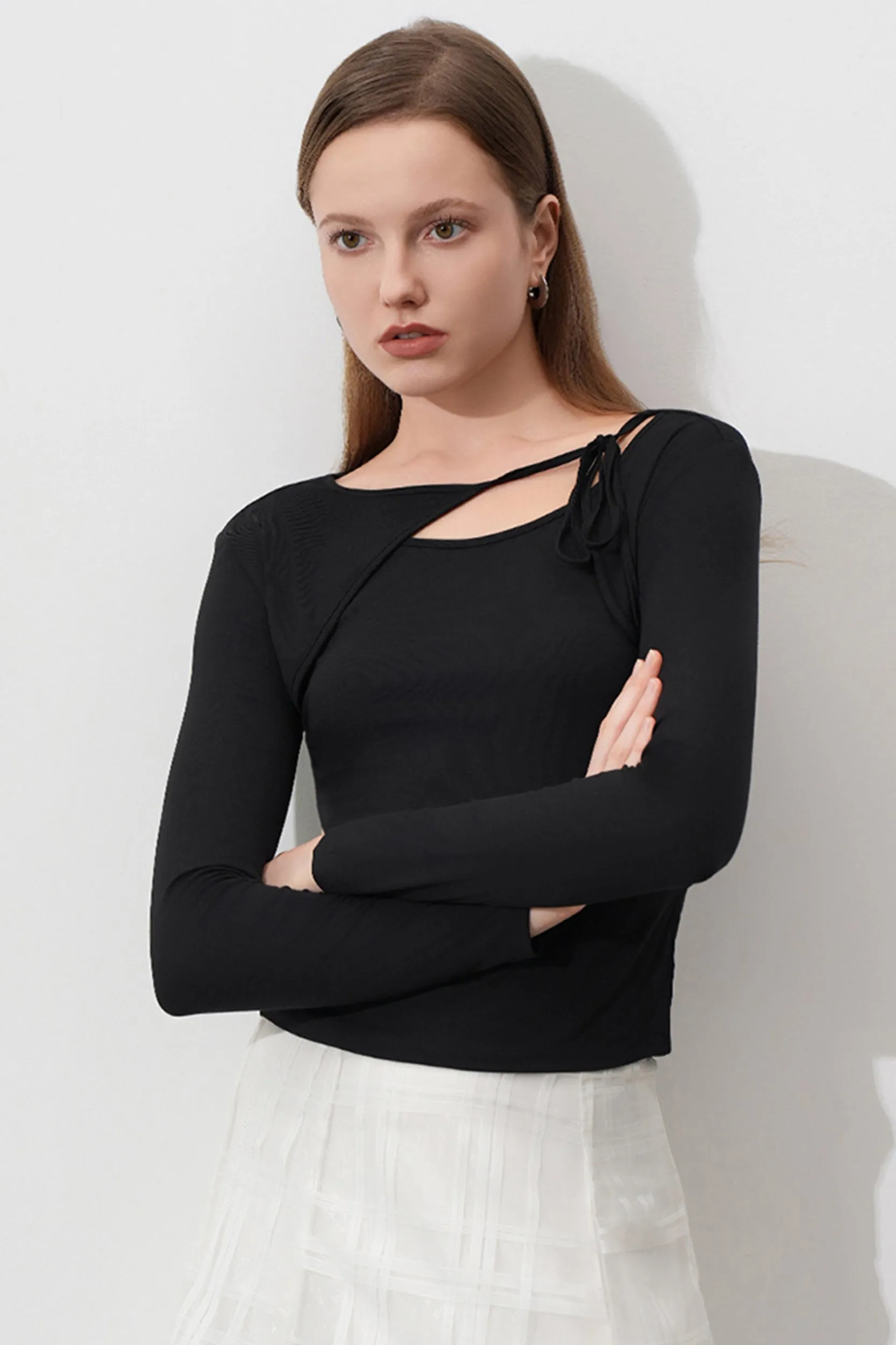 Reina Viscose Slim Fit Long Sleeve Top