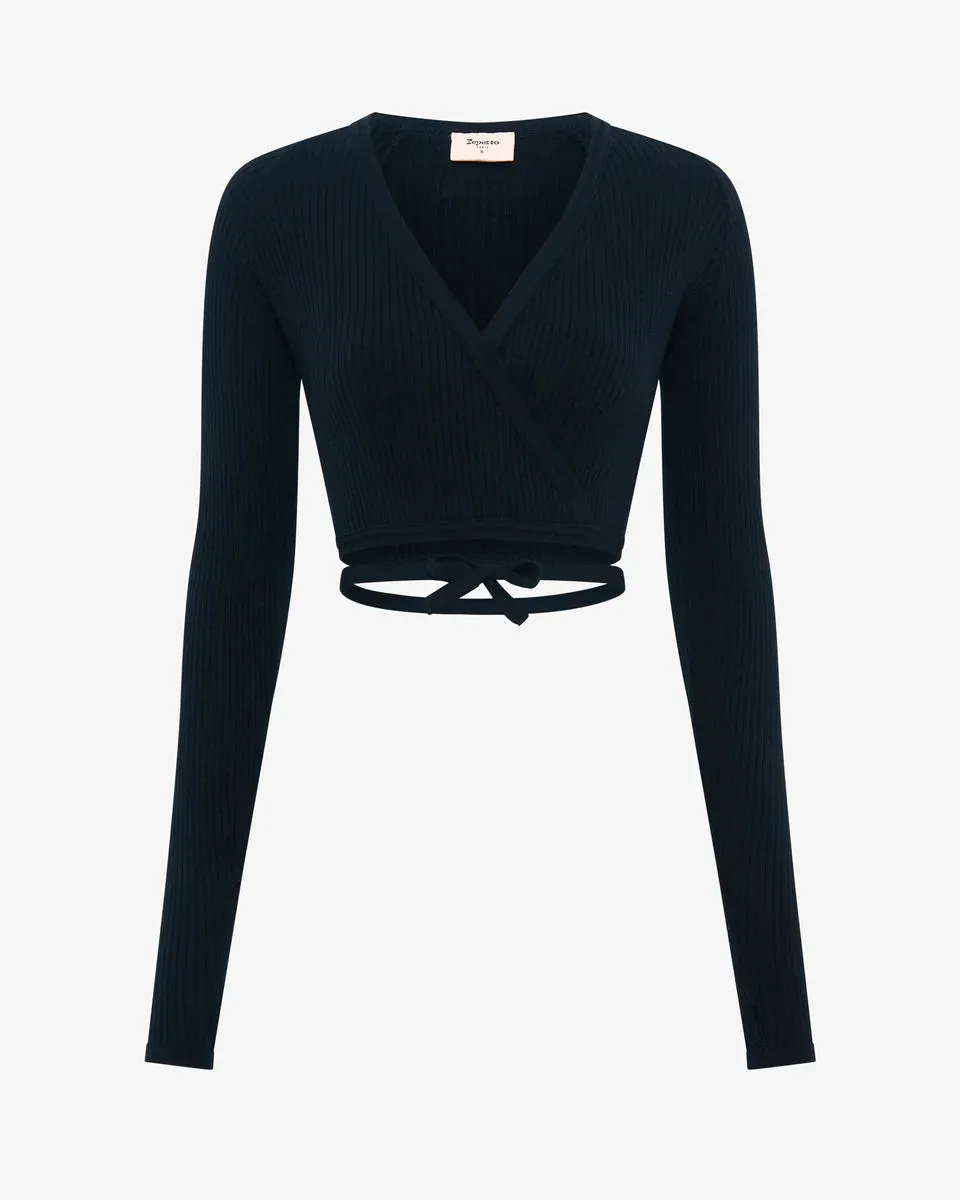 Repetto - Rib-Knit Wrap-Over - Adult (S0669) - Black