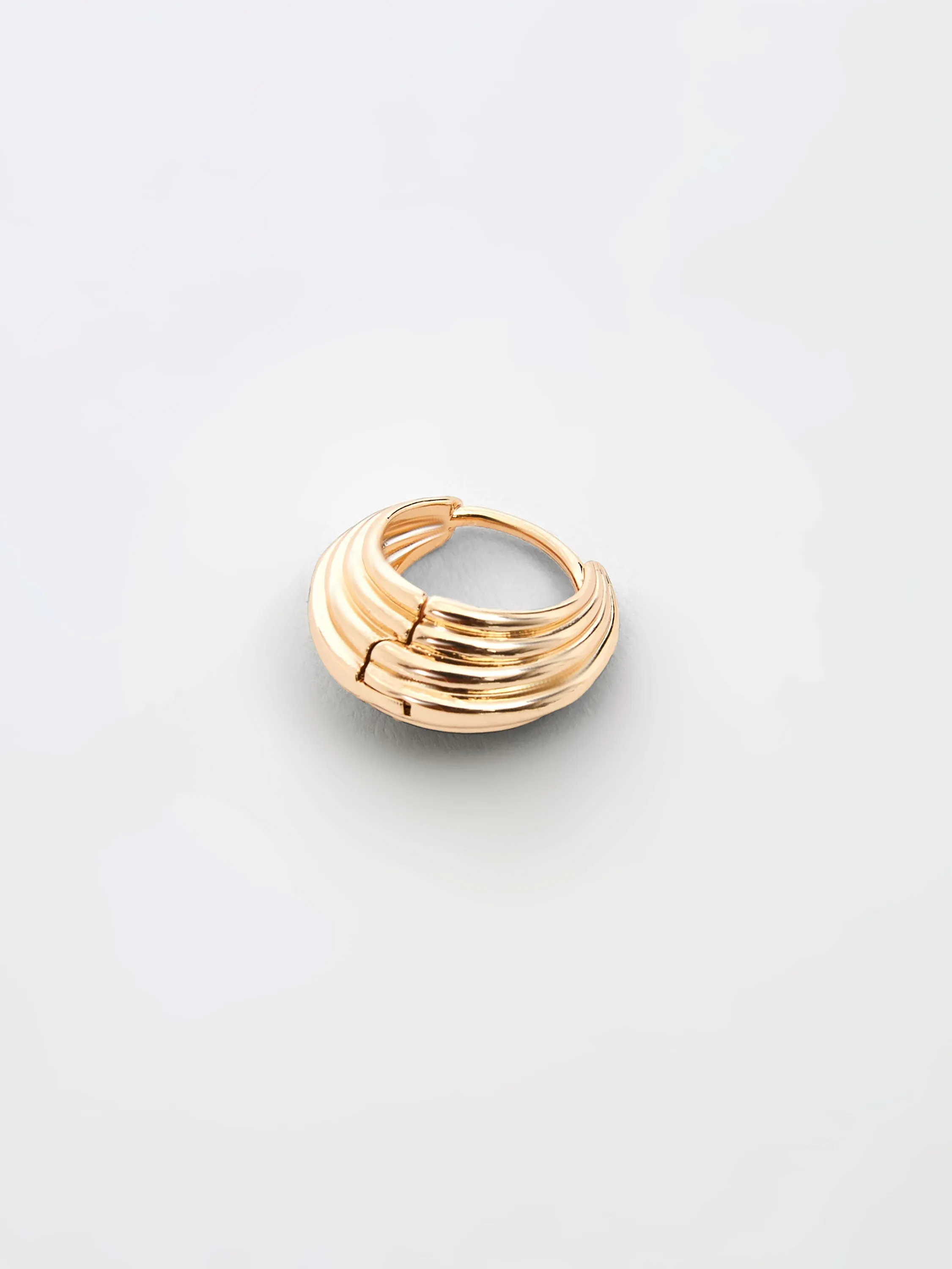 Ridged Huggie Hoop Earrings