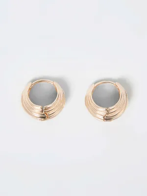 Ridged Huggie Hoop Earrings