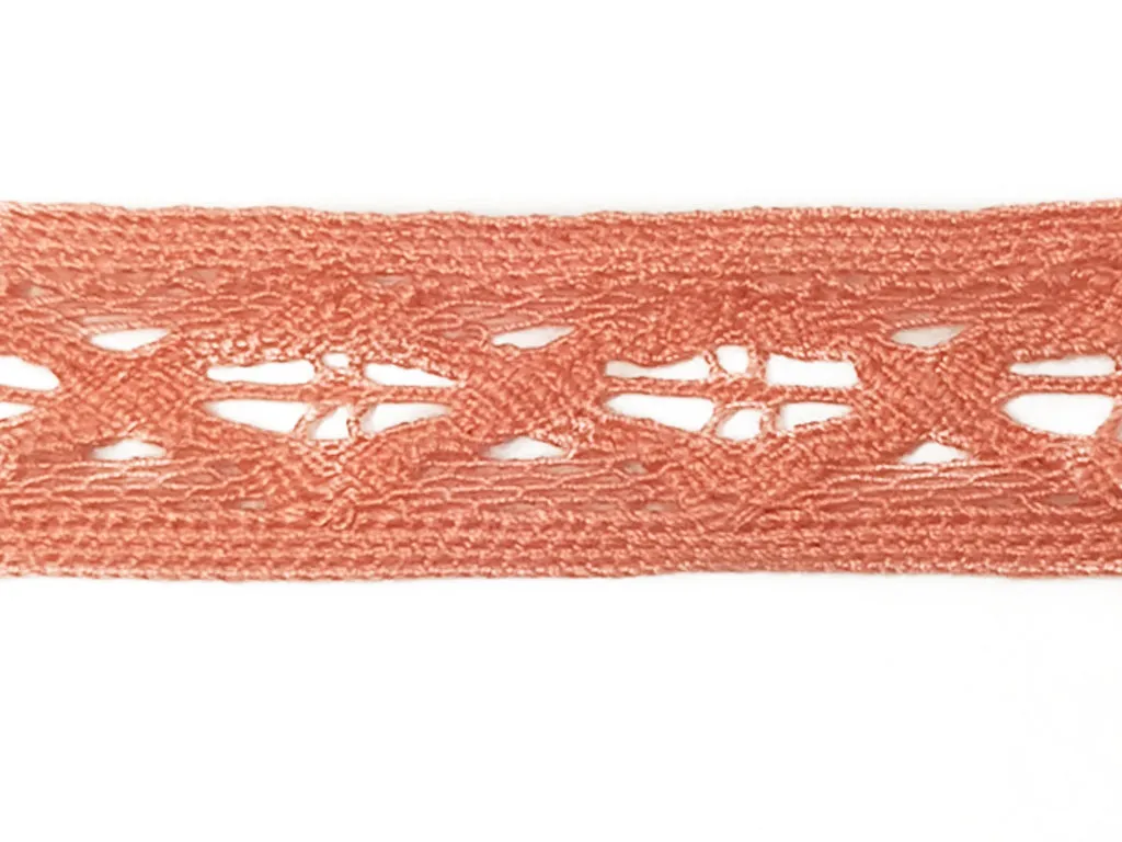 Rust Red Crochet Cotton Lace