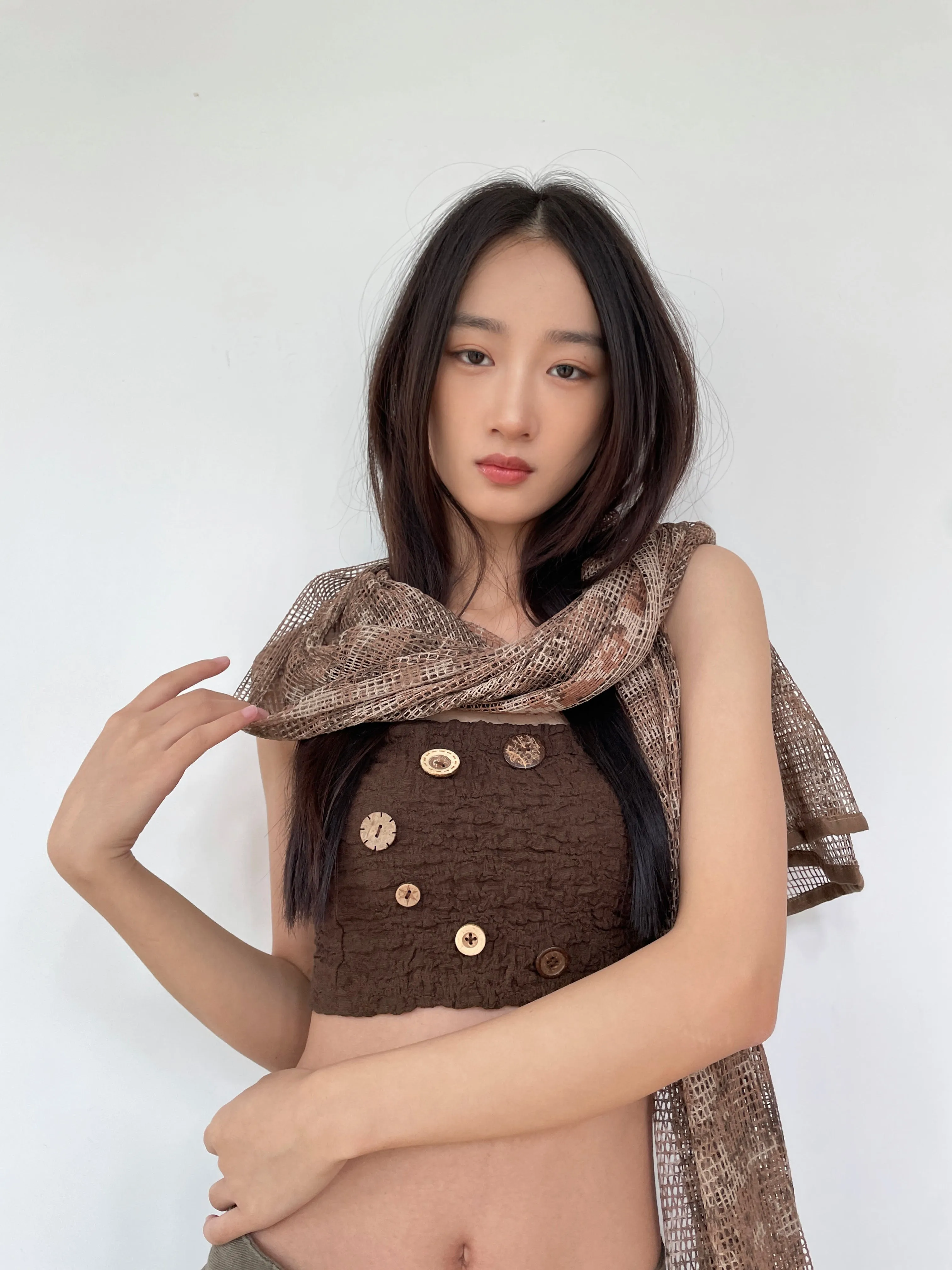 Sheer Mesh Metallic Thread Snakeskin Print Scarf