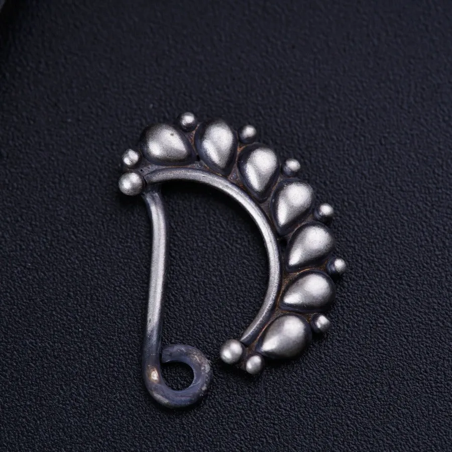 Silver Drop Motif Nath (Right, Clip on)